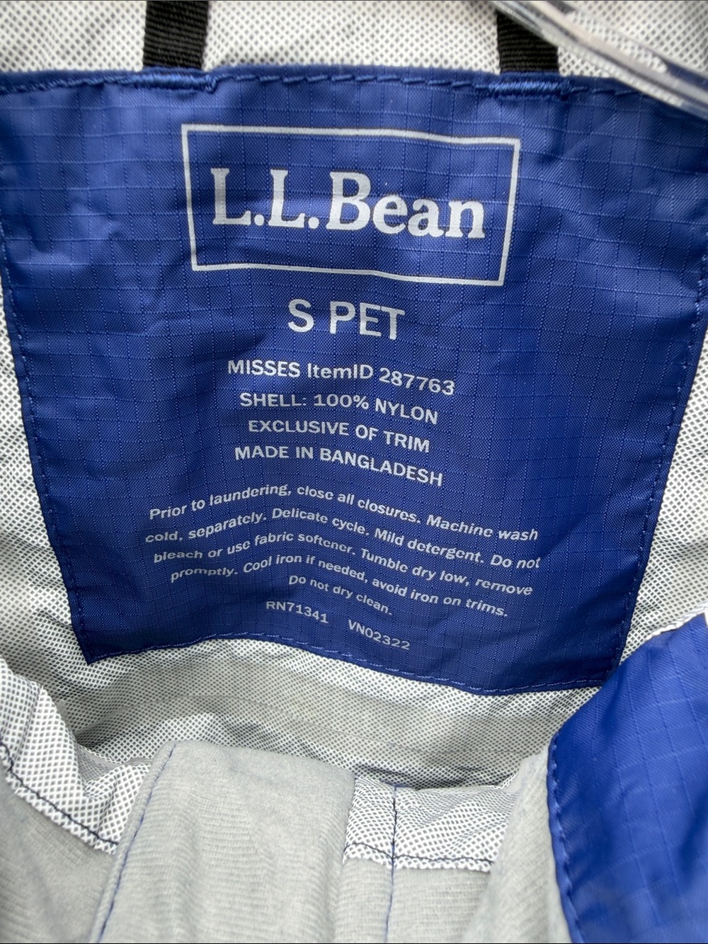 L.L. Bean Royal Blue Hooded Trench Coat - Picture 2 of 10